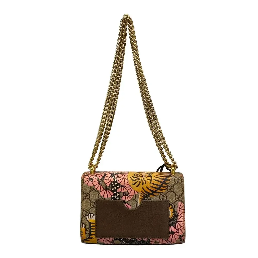 Gucci Padlock Small/GG Supreme Shoulder Bag 409487 Dark Brown Beige Multi PVC